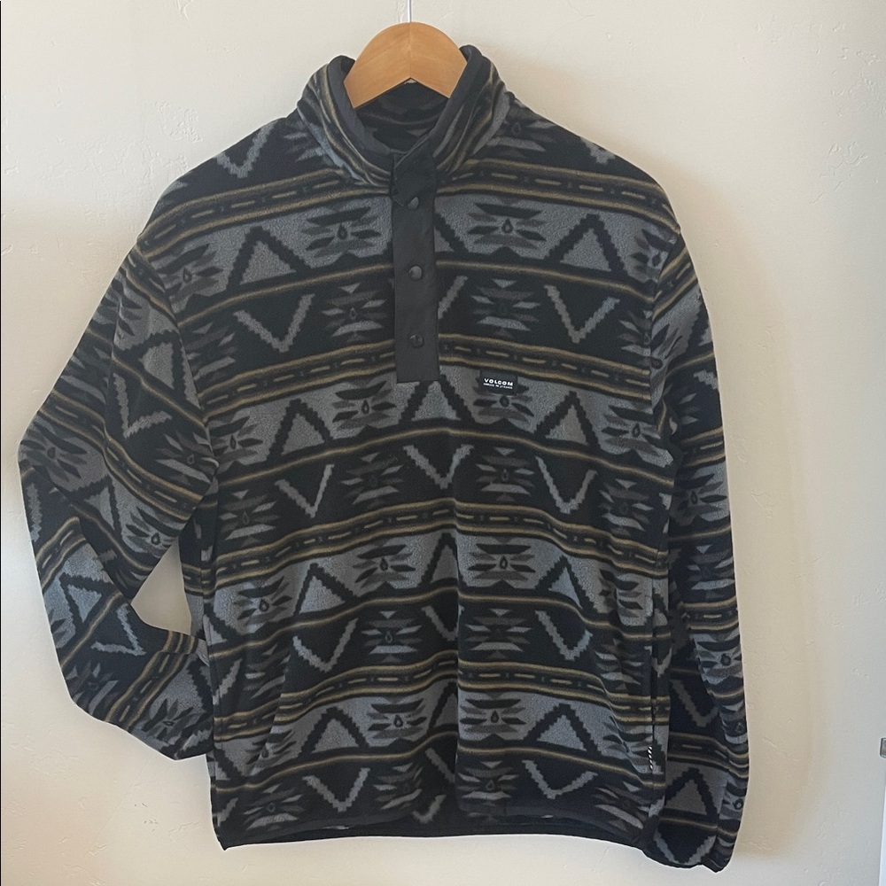 Volcom Men's Geometric Sweater - Black, Gray, and Brown. No tags- new